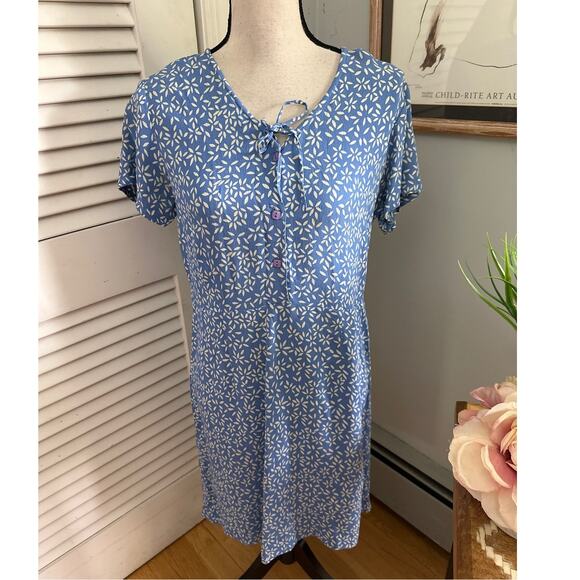 PUTUMAYO Dress Womens Small Blue Floral Print Retro Dainty Cottage Effortless - Picture 1 of 9
